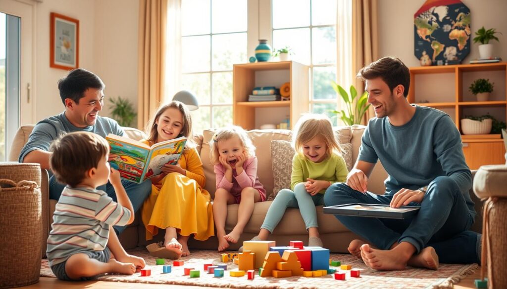 Family bonding with kids
