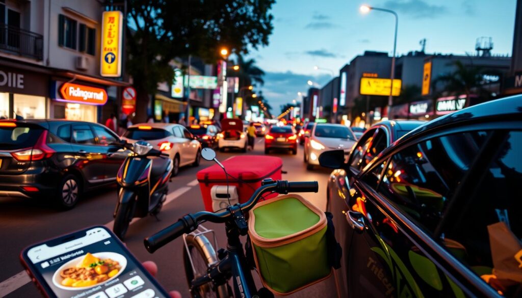ride-sharing and food delivery